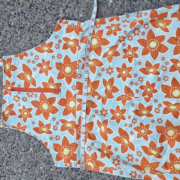 Vintage 70s Floral Cotton Overall Hippie Dress Whimsical Colorful L/XL - Picture 9 of 11